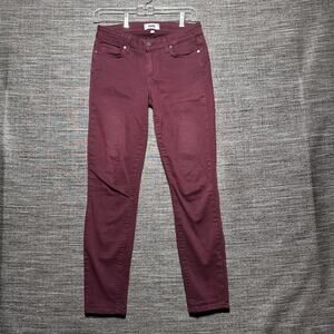 Paige Jeans Women's Size 27 Maroon Burgundy Verdugo Ankle
